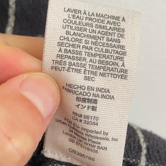 Free People Made In The Shade Linen Wrap Top black white plaid large blouse soft - Picture 14 of 15